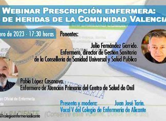 9 de febrero: webinar “Prescripción enfermera: guía de heridas de la Comunidad Valenciana”