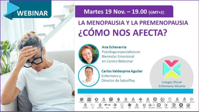 19 de noviembre, webinar “La menopausia y la premenopausia”