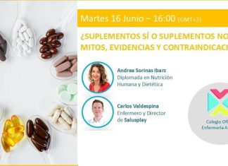 16 de junio, webinar: “¿Suplementos sí o suplementos no? Mitos, evidencias y contradicciones”