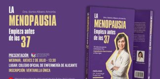 El Colegio de Enfermería de Alicante acogerá la presentación del nuevo libro de Sonia Albero Amorós, “La Menopausia empieza antes de los 37”