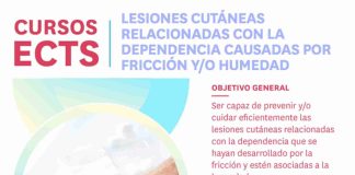 “Lesiones cutáneas relacionadas con la dependencia causadas por fricción y/o humedad” nuevo curso online ECTS del Colegio