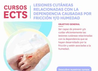 “Lesiones cutáneas relacionadas con la dependencia causadas por fricción y/o humedad” nuevo curso online ECTS del Colegio