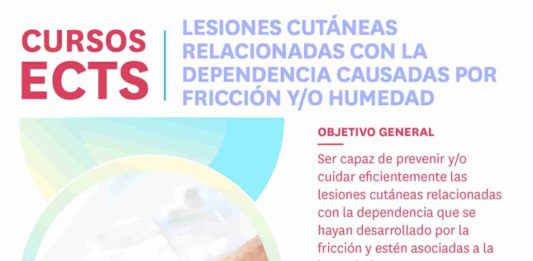 “Lesiones cutáneas relacionadas con la dependencia causadas por fricción y/o humedad” nuevo curso online ECTS del Colegio