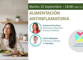 15 de septiembre, webinar: “Alimentación antiinflamatoria”