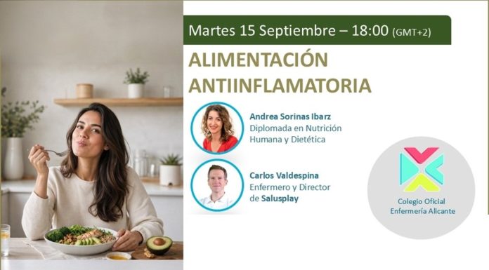15 de septiembre, webinar: “Alimentación antiinflamatoria”